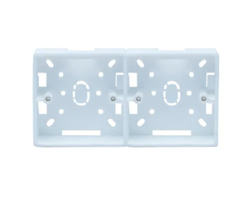 Click Two Gang MK White PVC Junction Box for Electrical Premium Plastic Wall Switch Back Cover 2 Part 2Gang