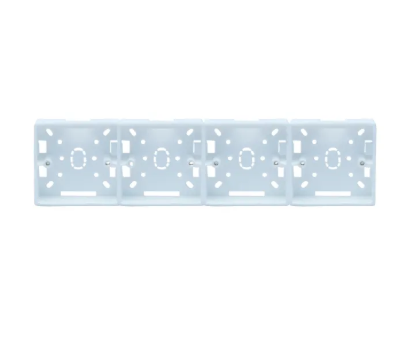 Click Four Gang MK White PVC Junction Box for Electrical Premium Plastic Wall Switch Back Cover 4 Part 4Gang